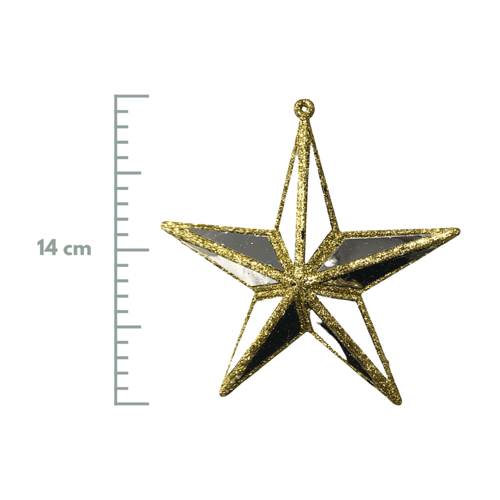 (MLI0469G) Estrella Deco 14x14x3  cm Oro