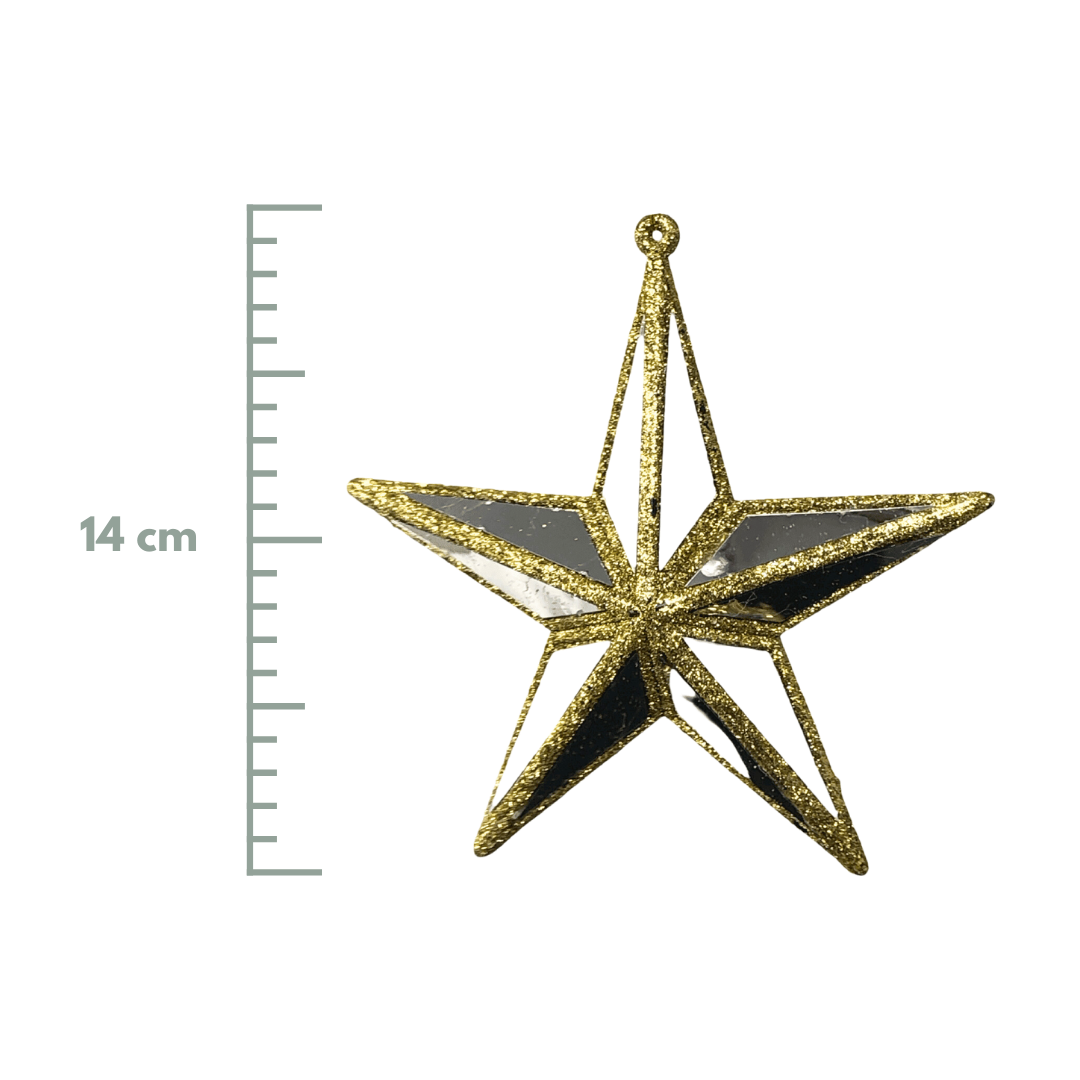 (MLI0469G) Estrella Deco 14x14x3  cm Oro