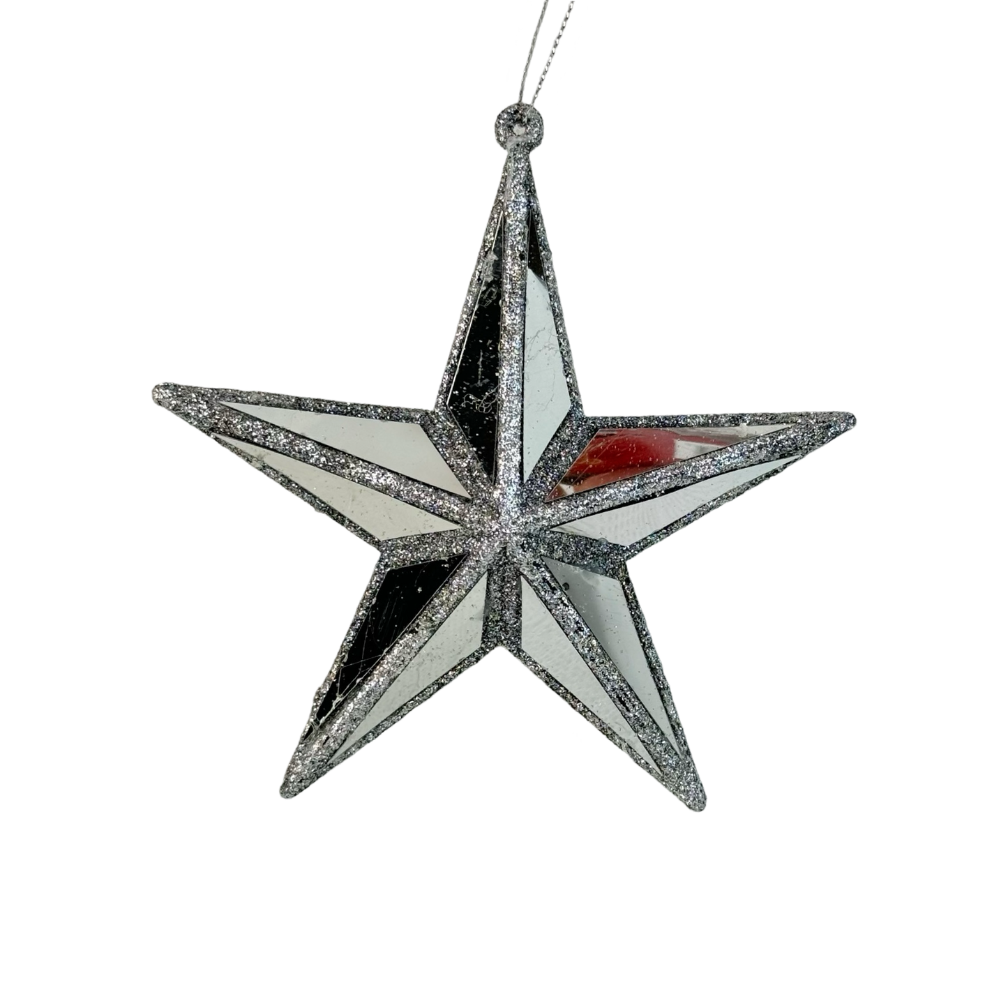 (MLI0469S) Estrella plata escarchada 14 cm