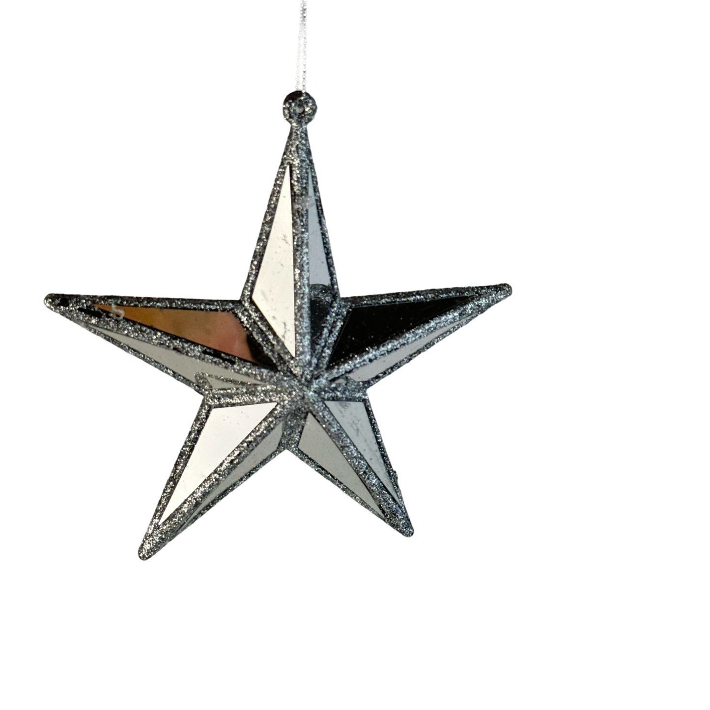 (MLI0469S) Estrella plata escarchada 14 cm