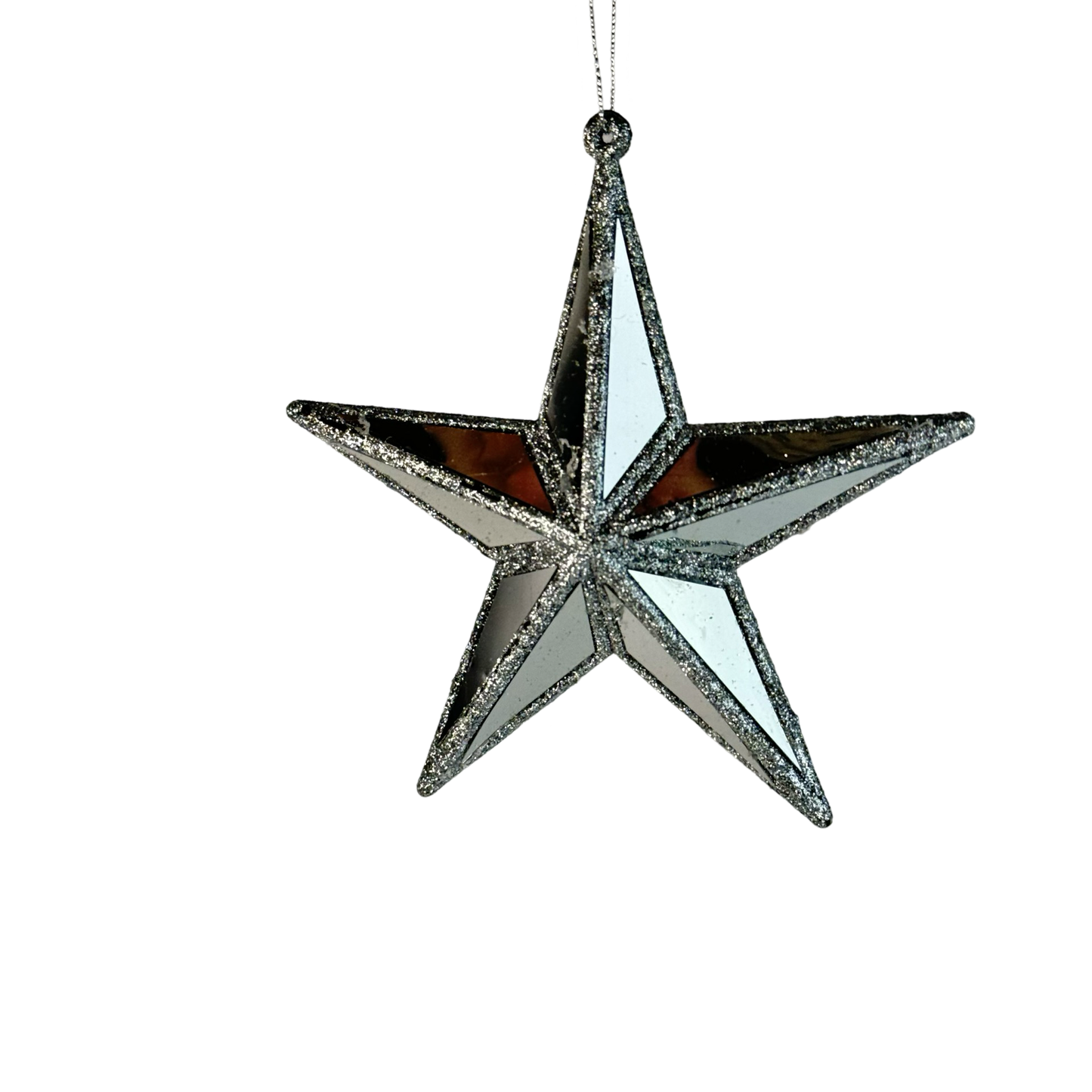 (MLI0469S) Estrella plata escarchada 14 cm