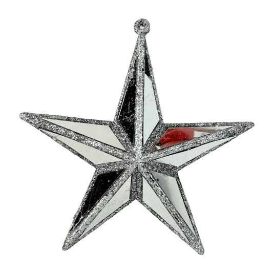 (MLI0469S) Estrella plata escarchada 14 cm
