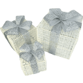 (MTA0004WS) Set de 3 caja de regalos 15/20/25cm blanco con plata