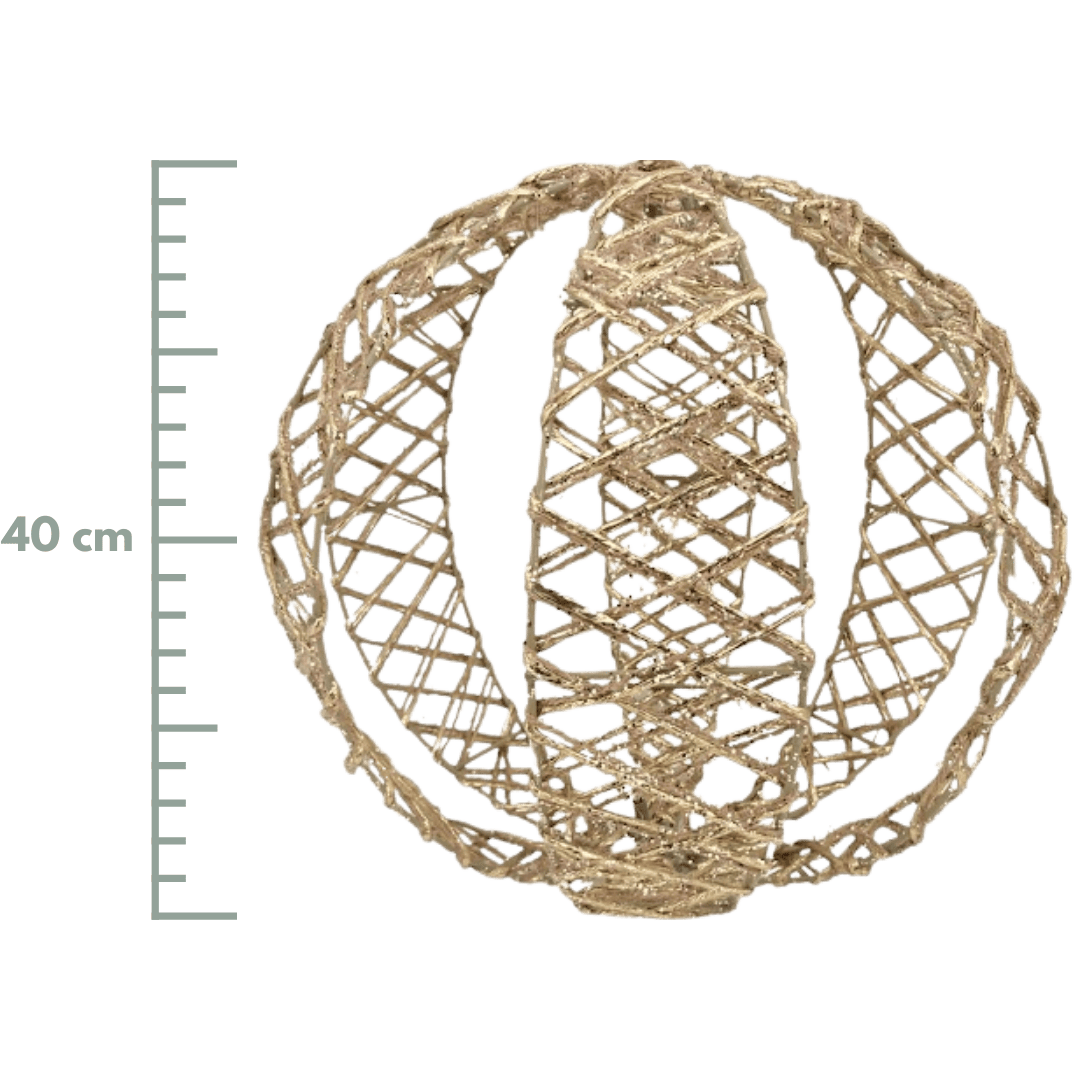 Esfera metalica gajos oro 30cm/40cm