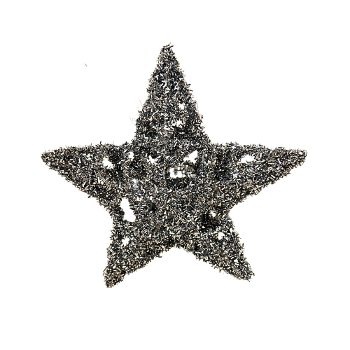 Estrella Escarchada 3D 25Cm plata