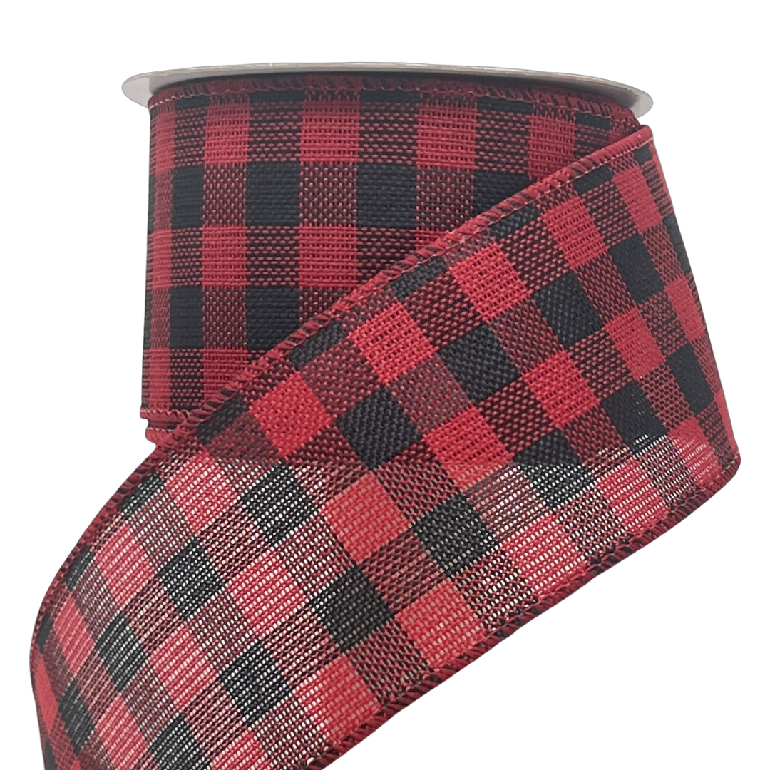  (Mcl0261Ng) Liston Navideño Cuadros 6.5Cm 9m rojo con negro 