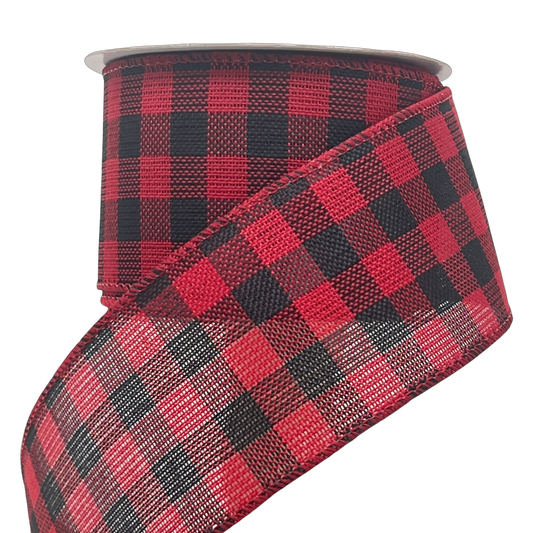  (Mcl0261Ng) Liston Navideño Cuadros 6.5Cm 9m rojo con negro 