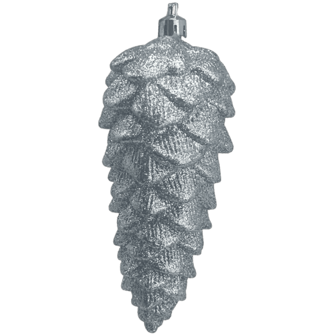 (Mli0317S) Piña escarchada 14 cm x 6 cm plata