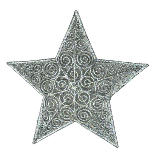 (MLI0337S) Estrella escarchada 31 cm plata