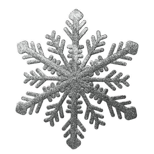 (MLI0393S) Copo de nieve escarchado 30 cm plata