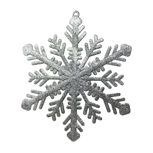 (MLI0393S) Copo de nieve escarchado 30 cm plata