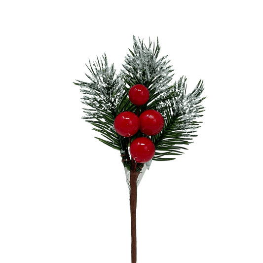 (Pik0834Rj) Pick navideño Con Berries 15Cm Rojo