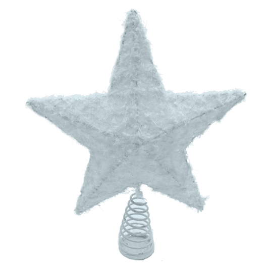 (PUA0012BL) Estrella para arbol peluche 20 cm X 25 cm blanco