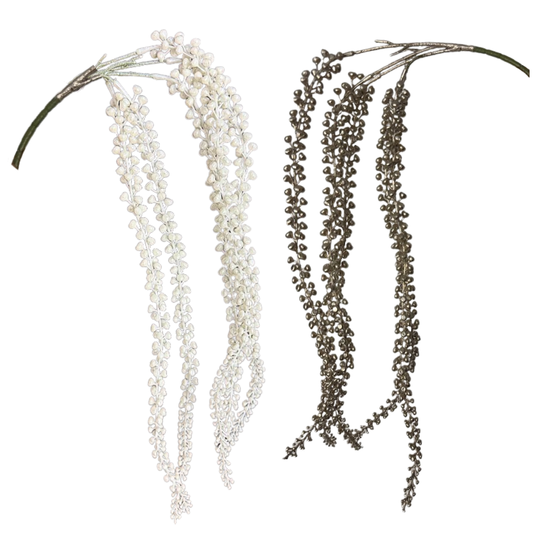 (QBD00186PW/QBD00186CH) Follaje caido blanco/champagne 62 cm