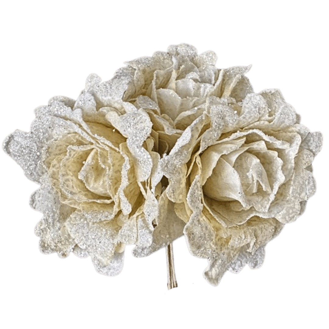 (QBD00218CR) 3 pz rosa 20 cm crema