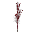 (Qbd0073R) Follaje metalico con Pluma 65Cm Rojo