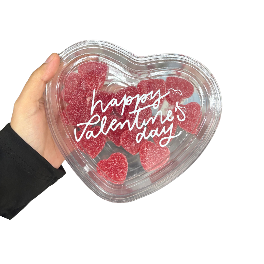 (G620) Contenedor corazon de acetato 16.5x14x4.5cm