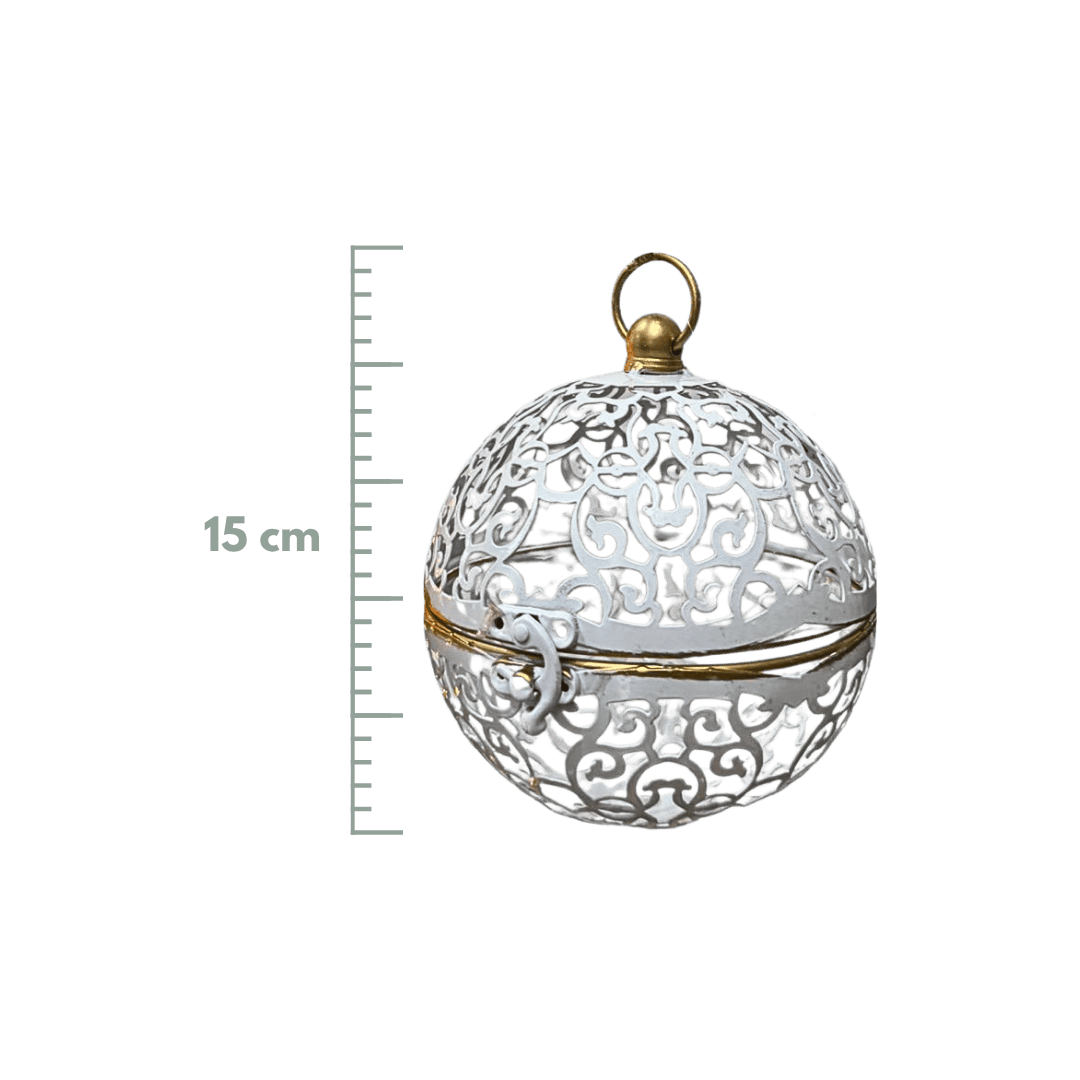 (T248466T2-H3) Set c/2 esferas craqueladas blanco (15 y 20 cm)