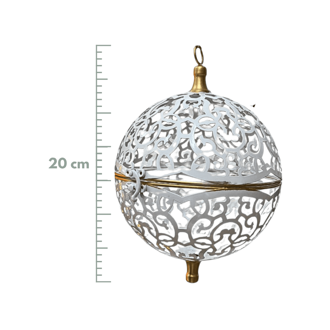 (T248466T2-H3) Set c/2 esferas craqueladas blanco (15 y 20 cm)