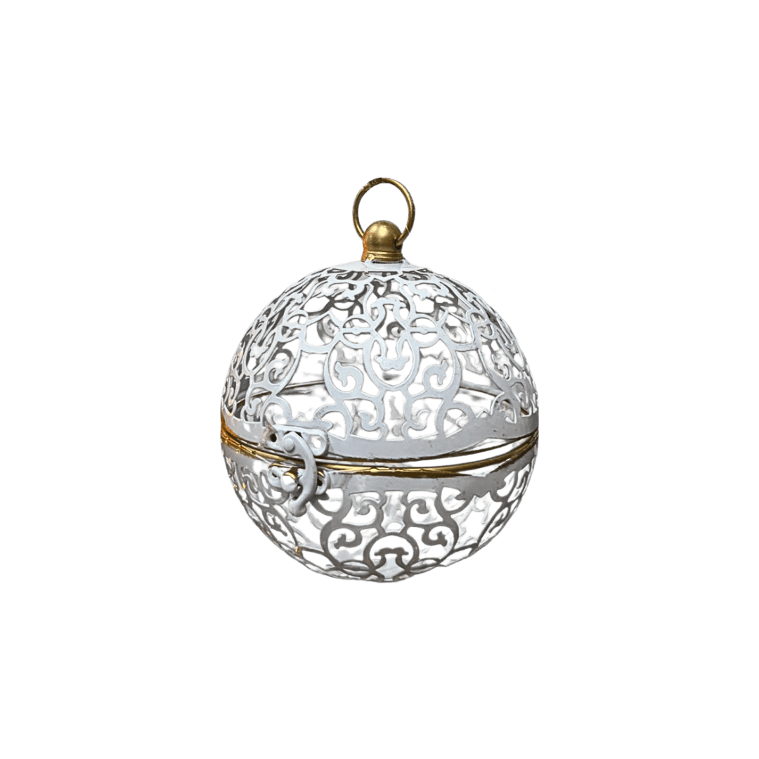 (T248466T2-H3) Set c/2 esferas craqueladas blanco (15 y 20 cm)