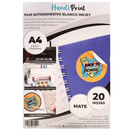 (4414-0051)Handi Print Vinil Waterproof Blanco Mate A4 C/20