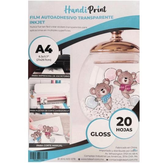 (4414-0052) Vinil Imprimible Transparente Gloss A4 C/20