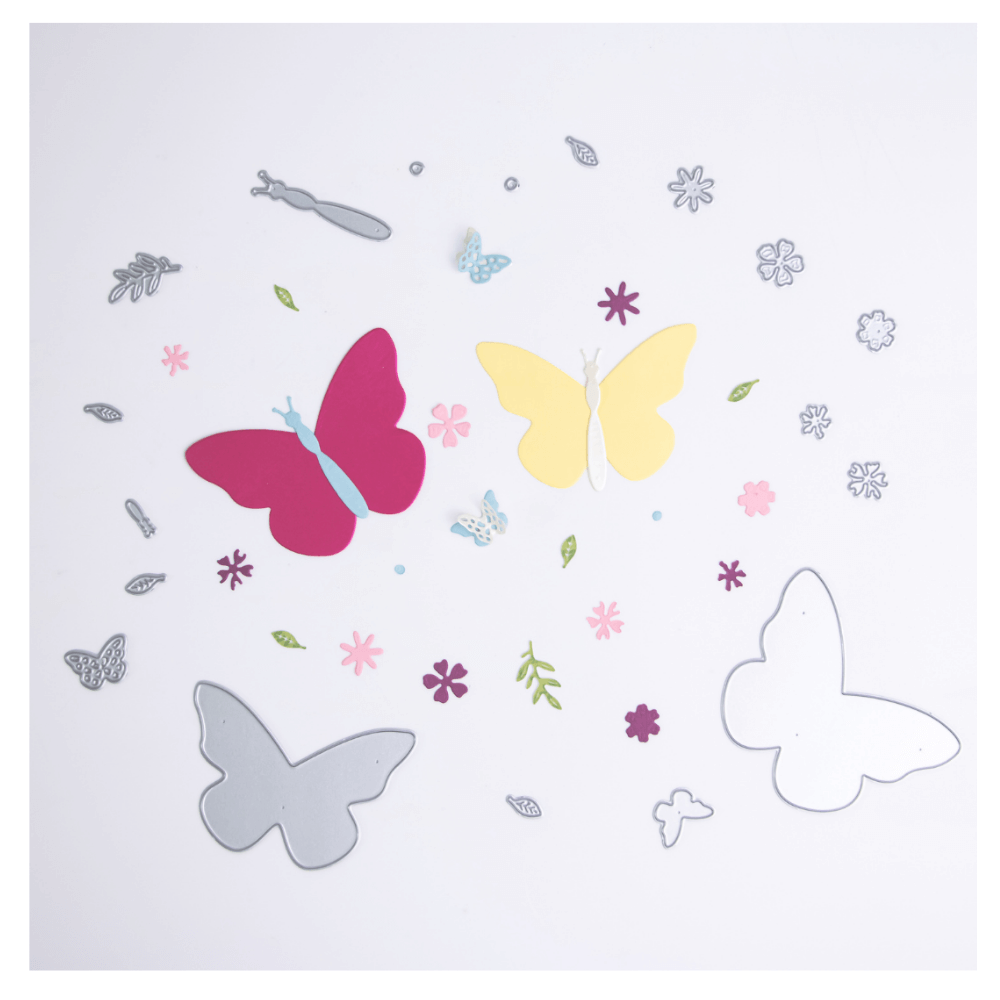 (4419-0881) Quelli Troquel Mariposas y  Flores 18 Pz