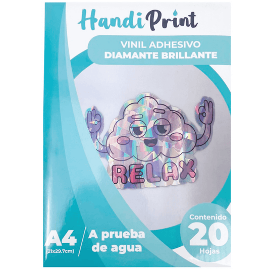 (4414-0070) Handi Print Vinil Adhesivo Diamante Brillante A4 C/20