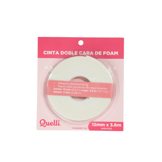(4419-0722) Quelli Cinta Doble Cara de Foam 12mmX36m