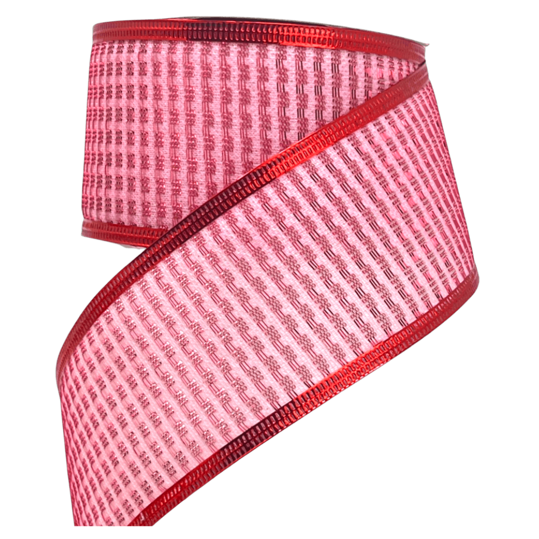 (TCH001438P) LIston Textura Rojo 6cm X 9 mts.