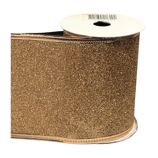 (TCH001454RseG) Liston Escarcha Dorado 10 cm X 9 mts.