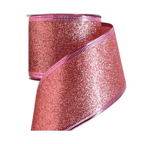 (TCH01604OP) Liston Escarchado  6CM 9M Rosa