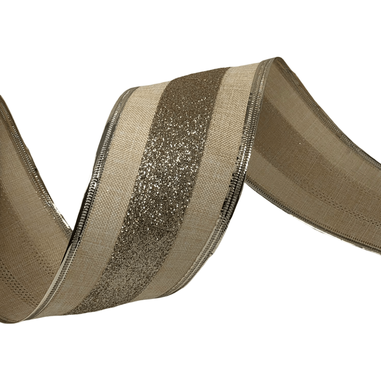 (TCH01726CH) Liston navideño champagne 6.5CM 9M