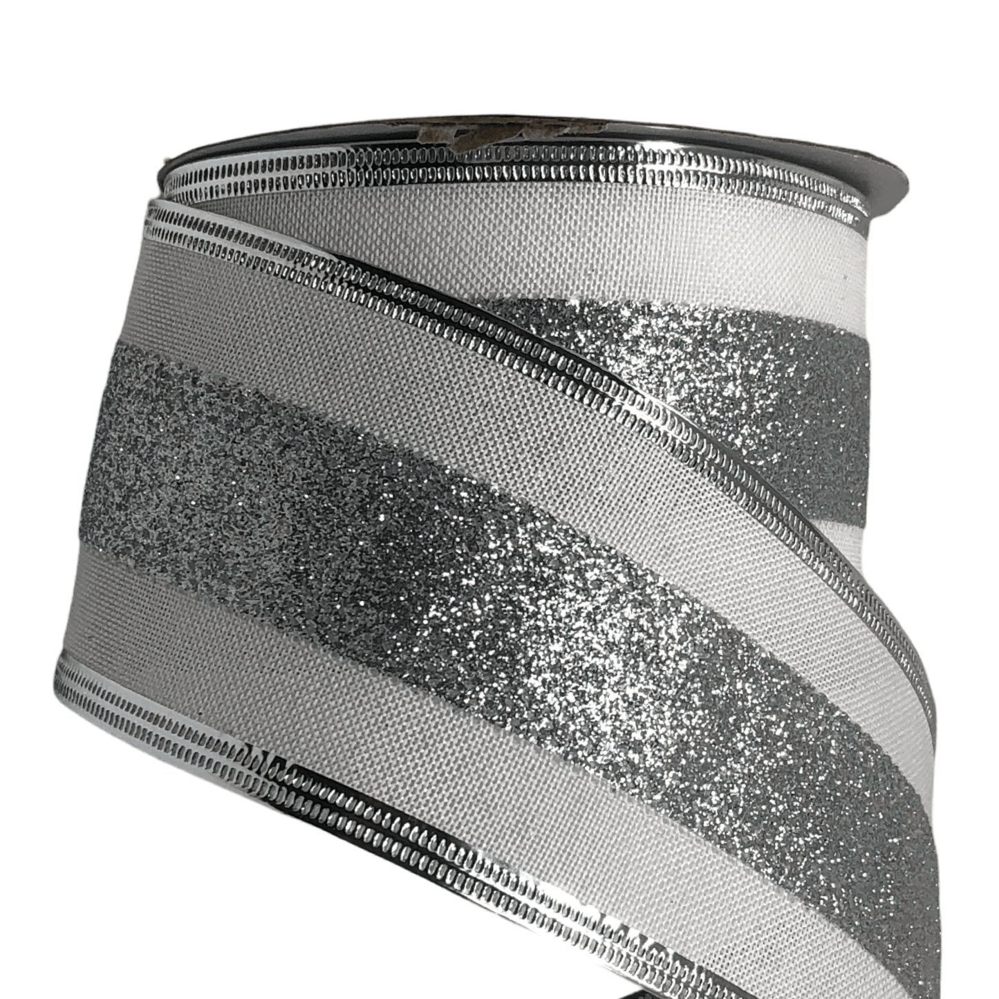 (TCH01726S) Liston navideño 6.5cm x 9m plata