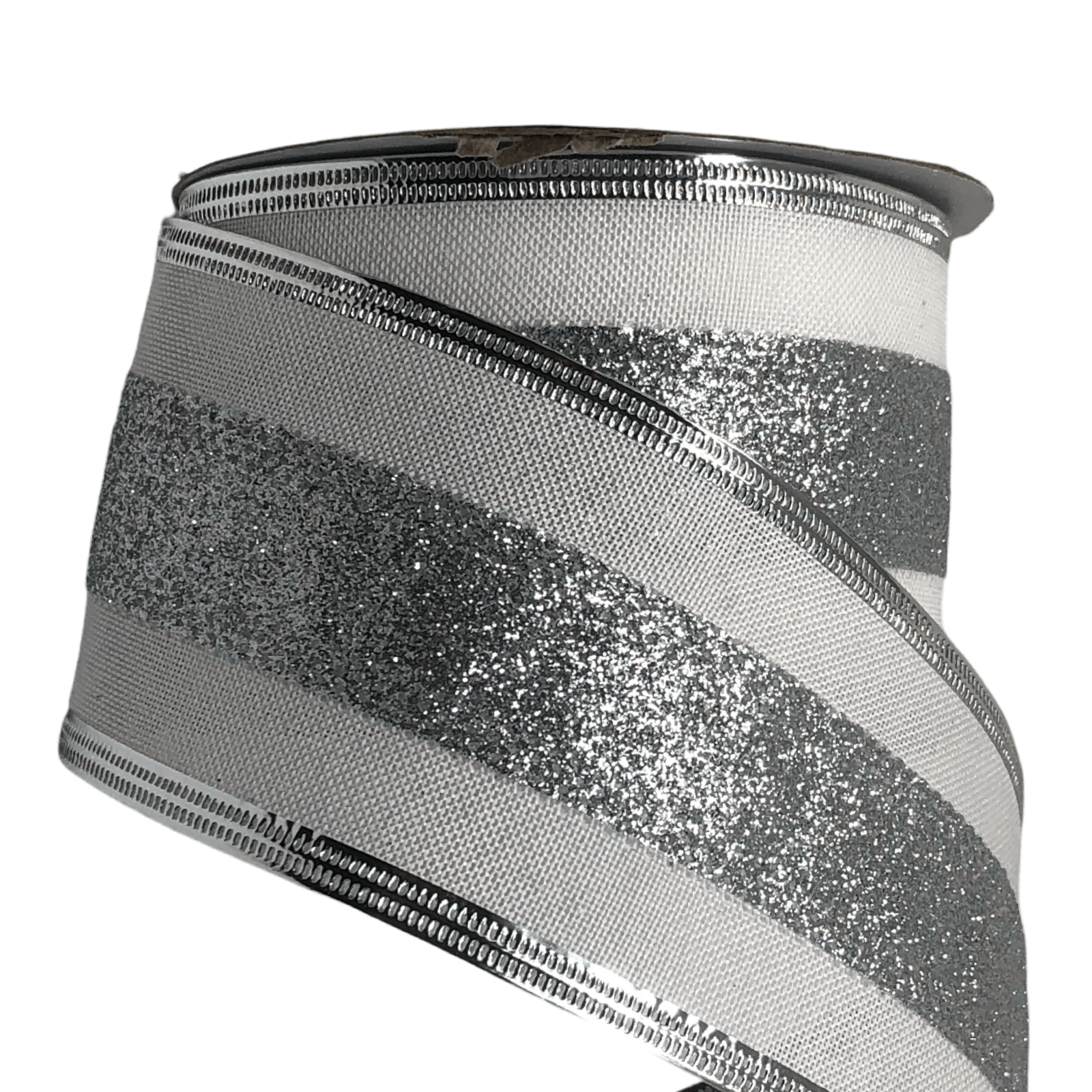 (TCH01726S) Liston navideño 6.5cm x 9m plata