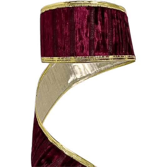 LISTON TEXTURIZADA TERCIOPELO  6.5CM X 9M VINO