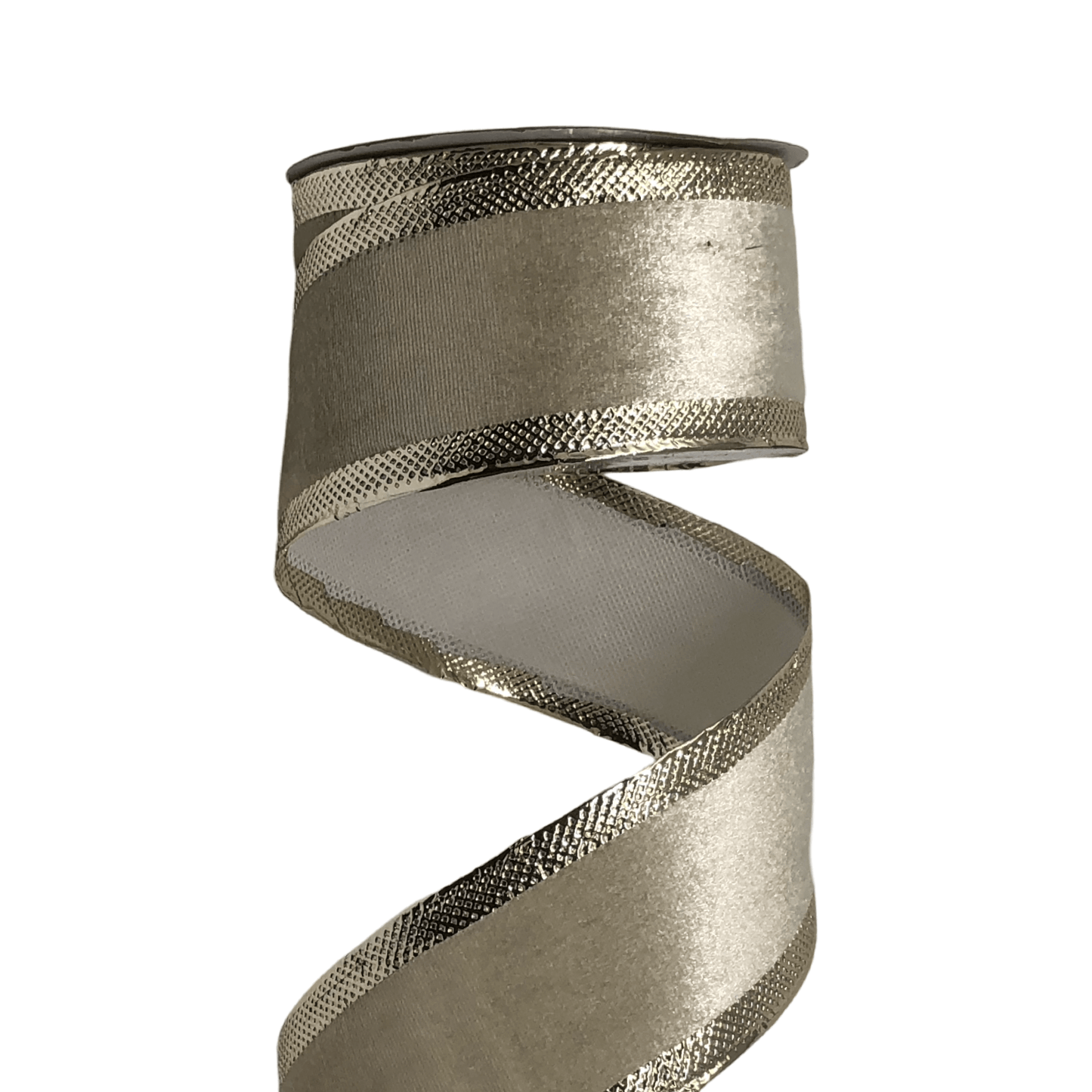 (TCH01765CH) Liston navideño terciopelo champagne 6.5cm x 9m