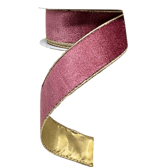 (TCH01838OPCh) Liston terciopelo rosa palo/champaña 4cm x 9m