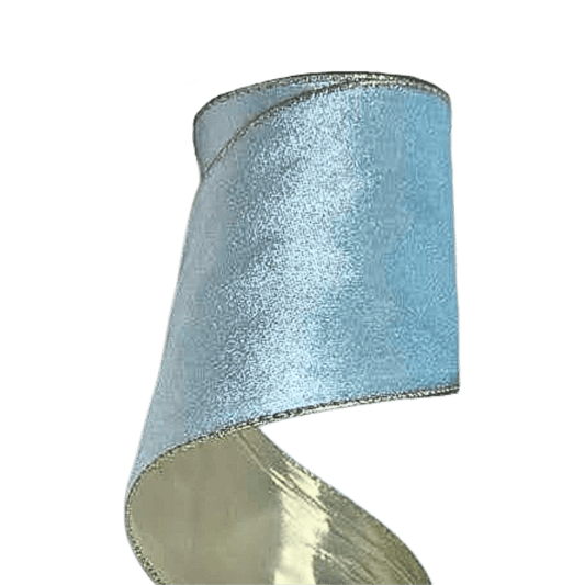 (TCH01839LBCH) Liston terciopelo azul claro/ champaña 10cm x 9m