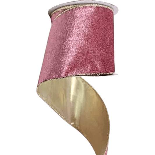 LISTON TERCIOPELO 10CM 9M PALO DE ROSA/CHAMPANA