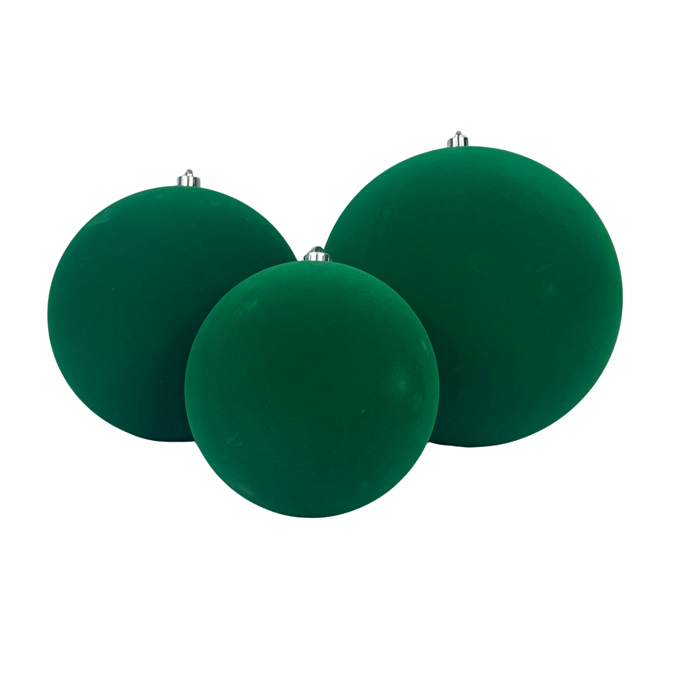 Esfera terciopelo verde, medidas 15 cm/20 cm/25 cm/30 cm