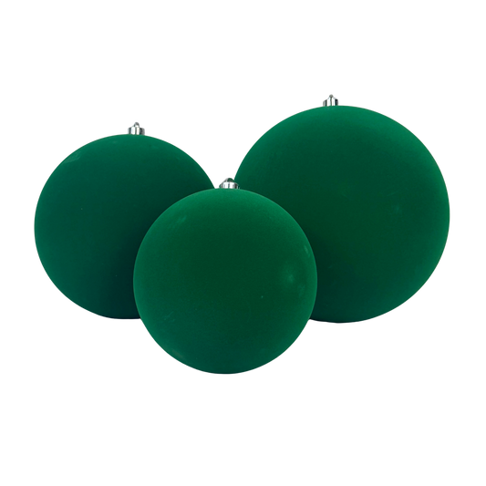Esfera terciopelo verde, medidas 15 cm/20 cm/25 cm/30 cm