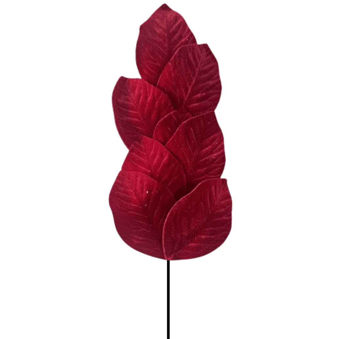 (TG23F040) Vara de hojas terciopelo rojo 70 cm