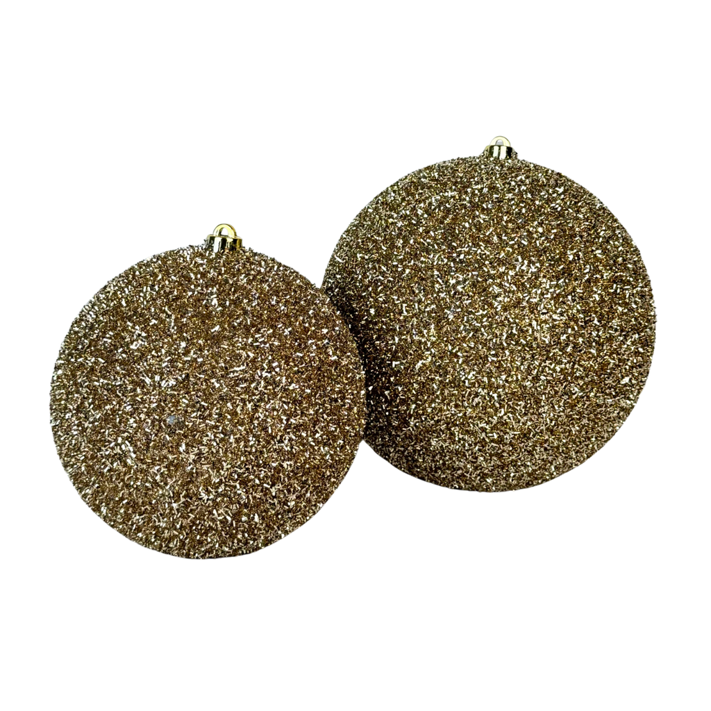 Esfera Tinsel Champaña, Medidas 20 cm/25 cm