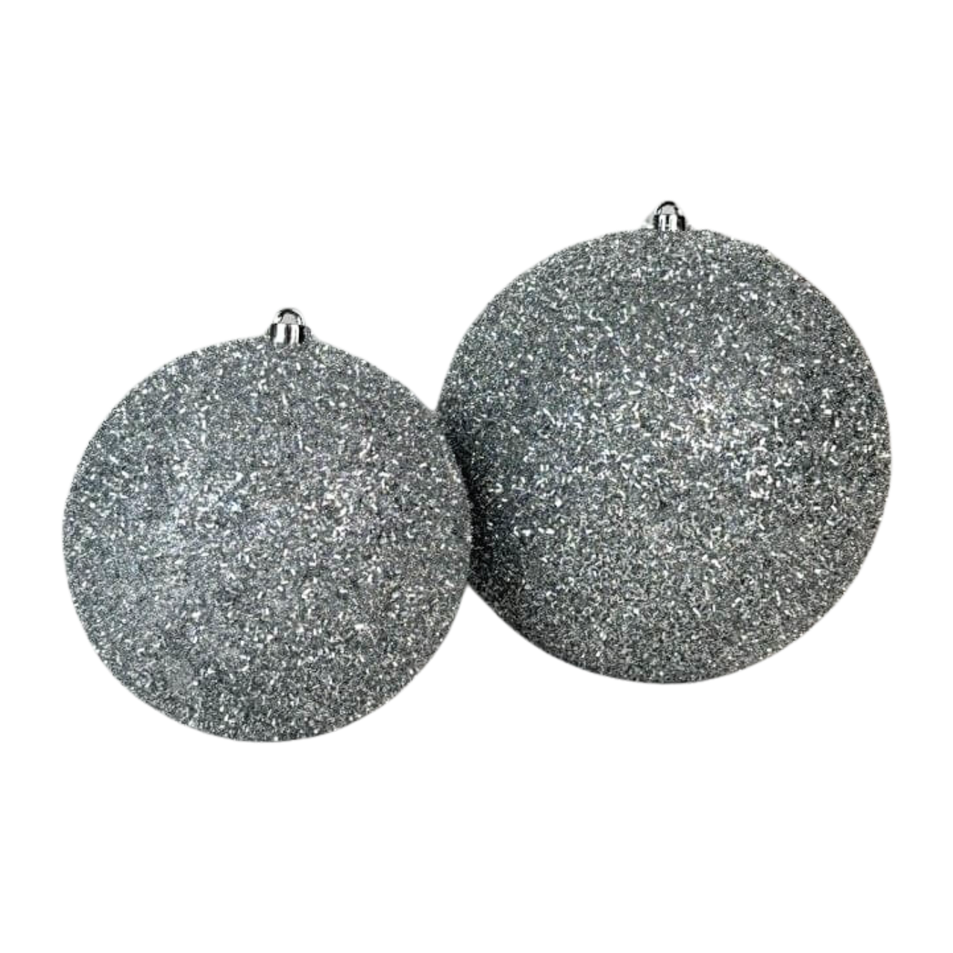 Esfera tinsel plata, medidas 20 cm/25 cm