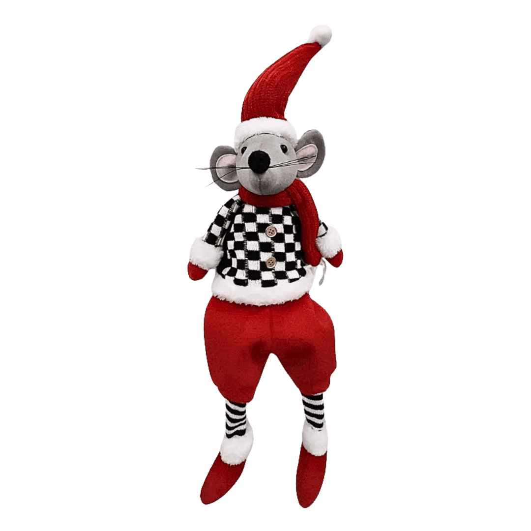 ADORNO NAVIDEÑO RATÓN SENTADO 60CM