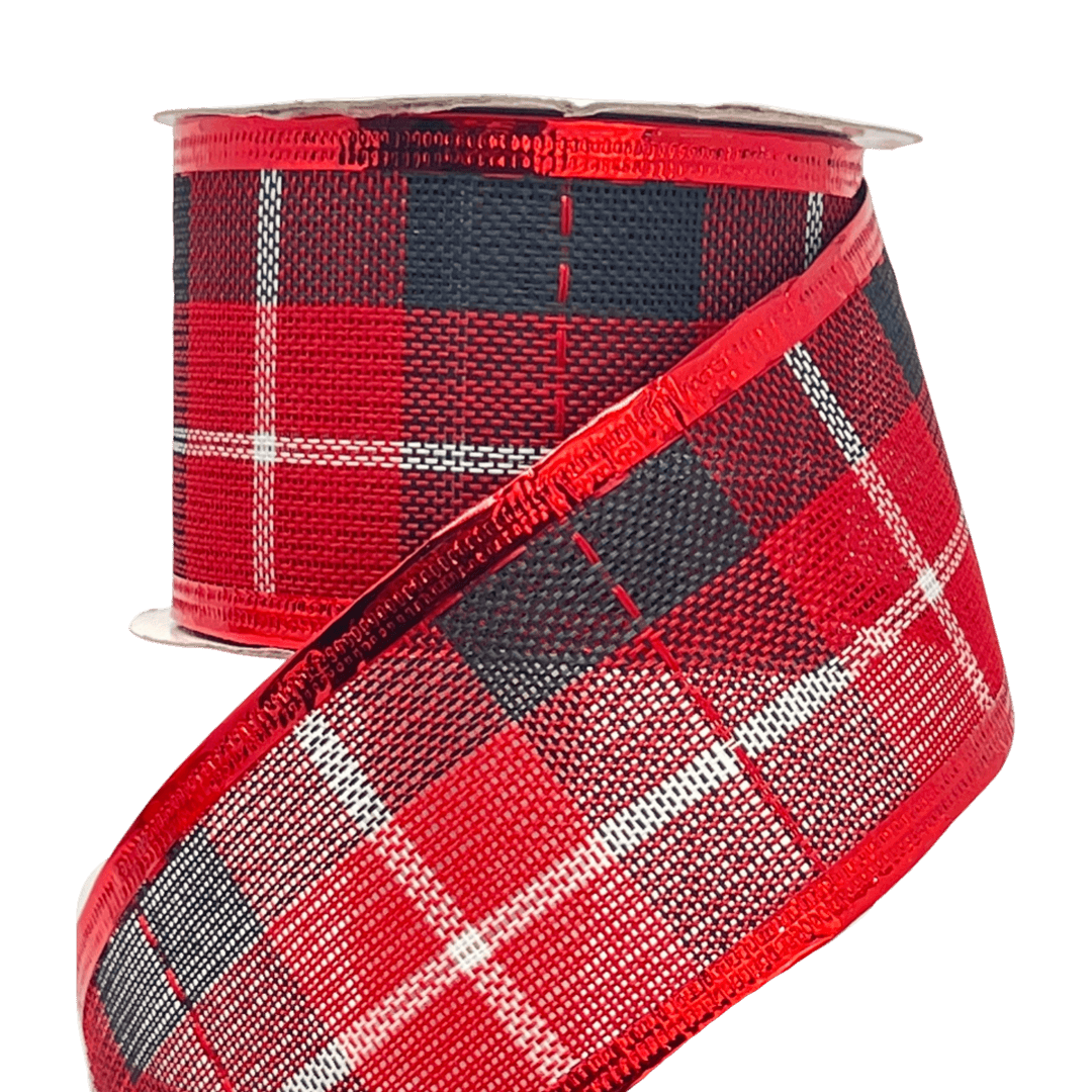 (Tch01262) Liston Navideño 6Cm 9M Escoces