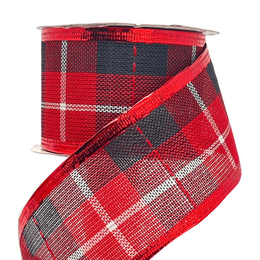 (Tch01262) Liston Navideño 6Cm 9M Escoces