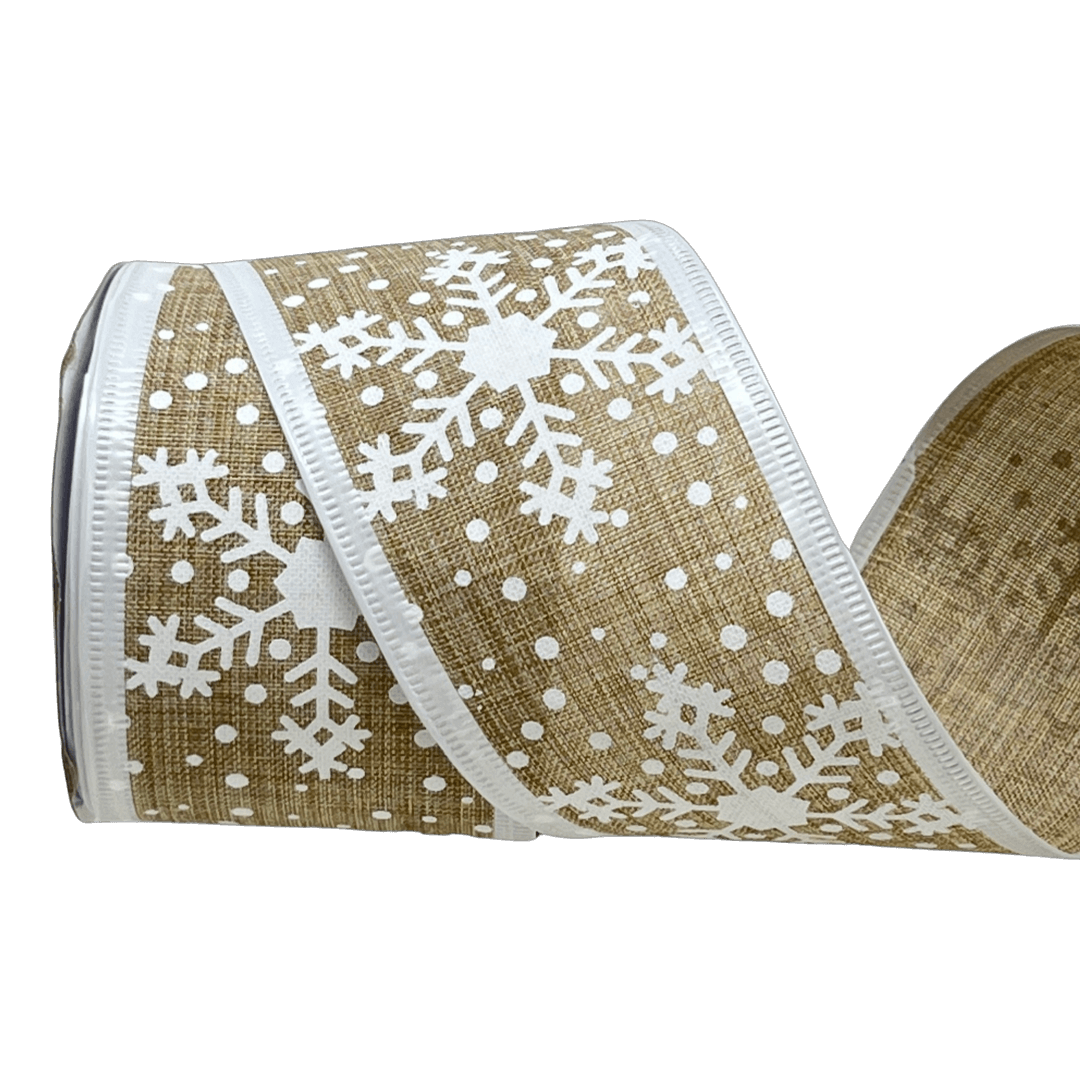 (Tch01535N) Liston navideño Copos 6Cm 9M Yute