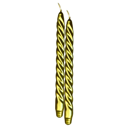 Vela espiral oro 24 cm metalica c/2